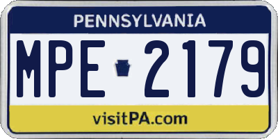 PA license plate MPE2179