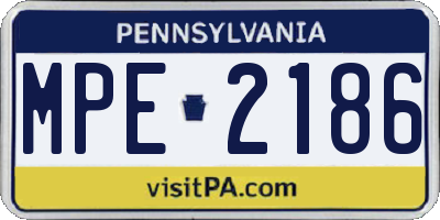 PA license plate MPE2186