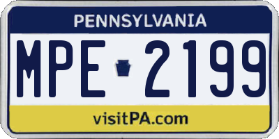 PA license plate MPE2199