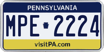 PA license plate MPE2224