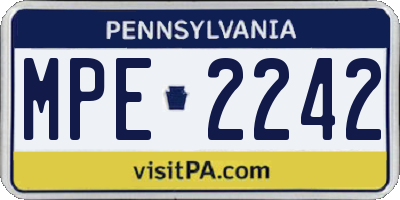 PA license plate MPE2242