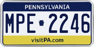 PA license plate MPE2246
