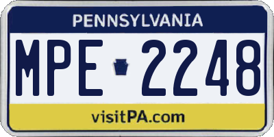 PA license plate MPE2248