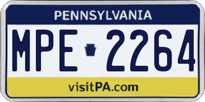 PA license plate MPE2264