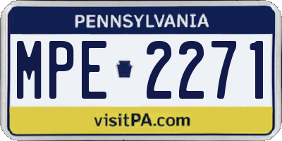 PA license plate MPE2271