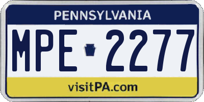PA license plate MPE2277