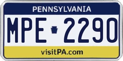 PA license plate MPE2290