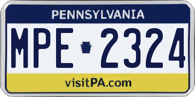 PA license plate MPE2324