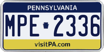 PA license plate MPE2336