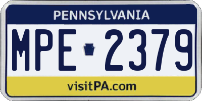 PA license plate MPE2379