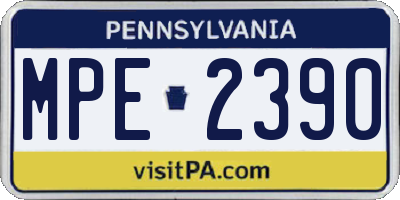 PA license plate MPE2390