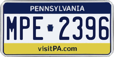 PA license plate MPE2396