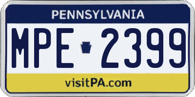 PA license plate MPE2399