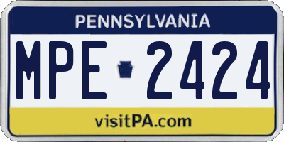 PA license plate MPE2424
