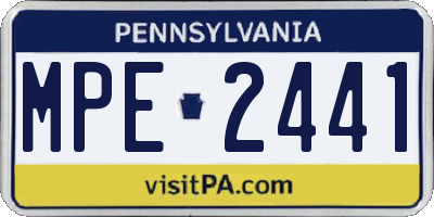 PA license plate MPE2441