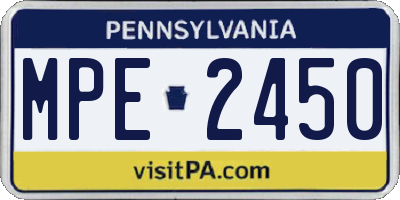 PA license plate MPE2450