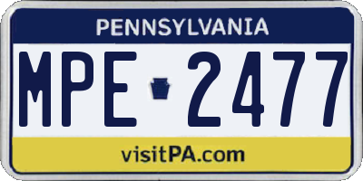 PA license plate MPE2477