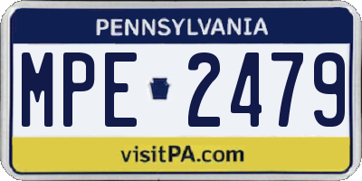 PA license plate MPE2479