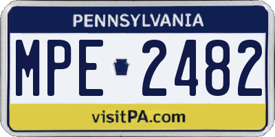 PA license plate MPE2482