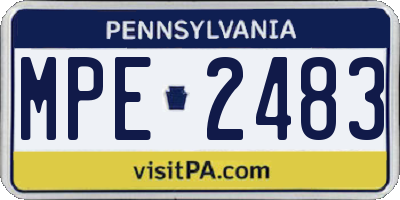 PA license plate MPE2483