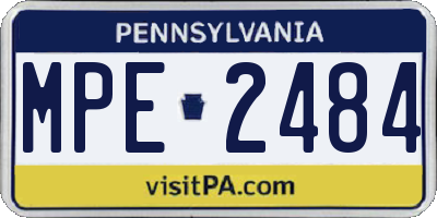 PA license plate MPE2484