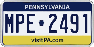 PA license plate MPE2491