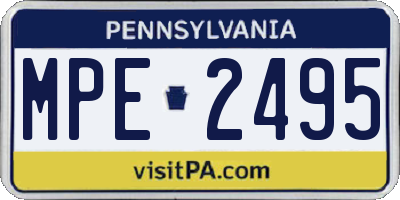 PA license plate MPE2495
