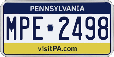 PA license plate MPE2498