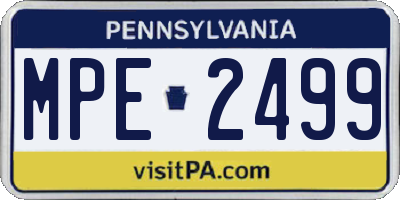 PA license plate MPE2499