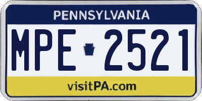 PA license plate MPE2521
