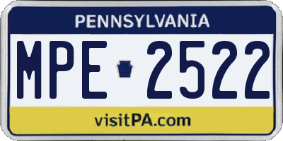PA license plate MPE2522
