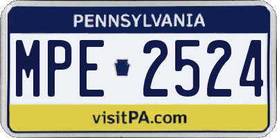 PA license plate MPE2524