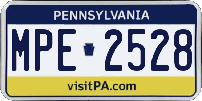 PA license plate MPE2528