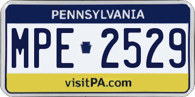 PA license plate MPE2529