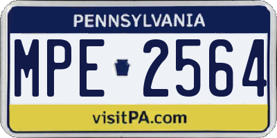 PA license plate MPE2564