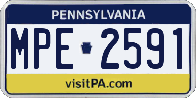 PA license plate MPE2591
