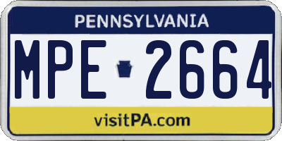 PA license plate MPE2664
