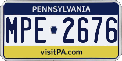 PA license plate MPE2676
