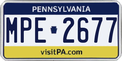 PA license plate MPE2677