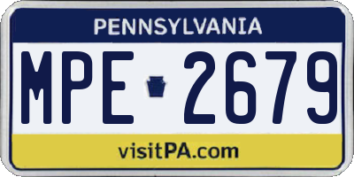 PA license plate MPE2679