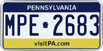 PA license plate MPE2683