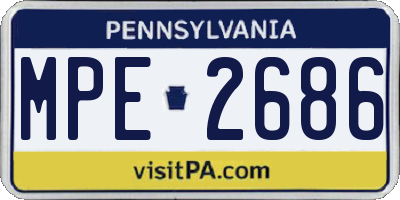 PA license plate MPE2686