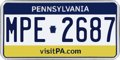 PA license plate MPE2687