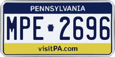 PA license plate MPE2696