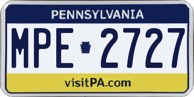 PA license plate MPE2727