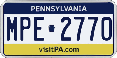 PA license plate MPE2770