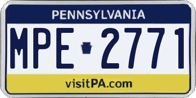 PA license plate MPE2771