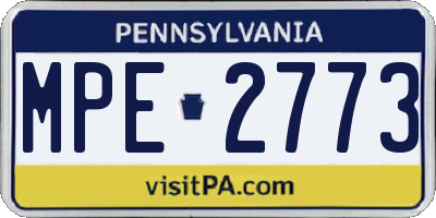 PA license plate MPE2773
