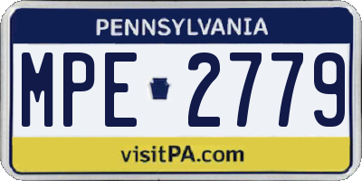 PA license plate MPE2779