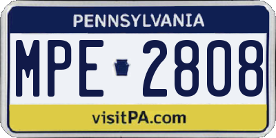 PA license plate MPE2808
